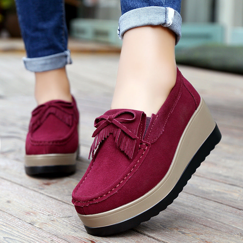 Women’s Tassel Bow Thick Bottom Casual Shoes