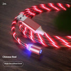 Magnetic LED Fast Charging Cable – Type-C / Micro USB / Lightning Streamer Charger
