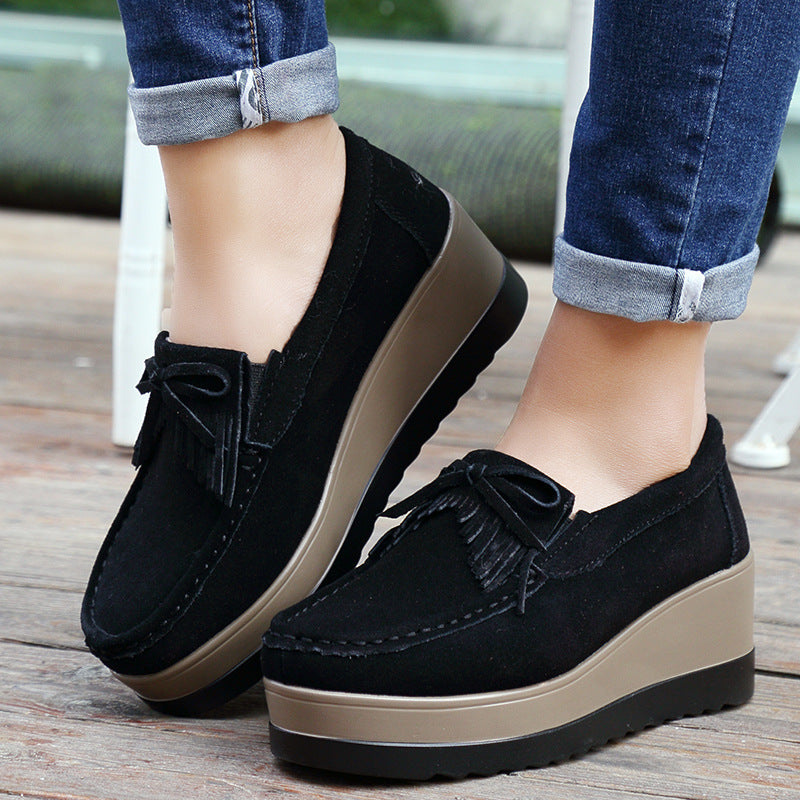 Women’s Tassel Bow Thick Bottom Casual Shoes