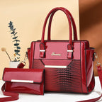 Seraphina™ Croc-Pattern Large Capacity Handbag Set