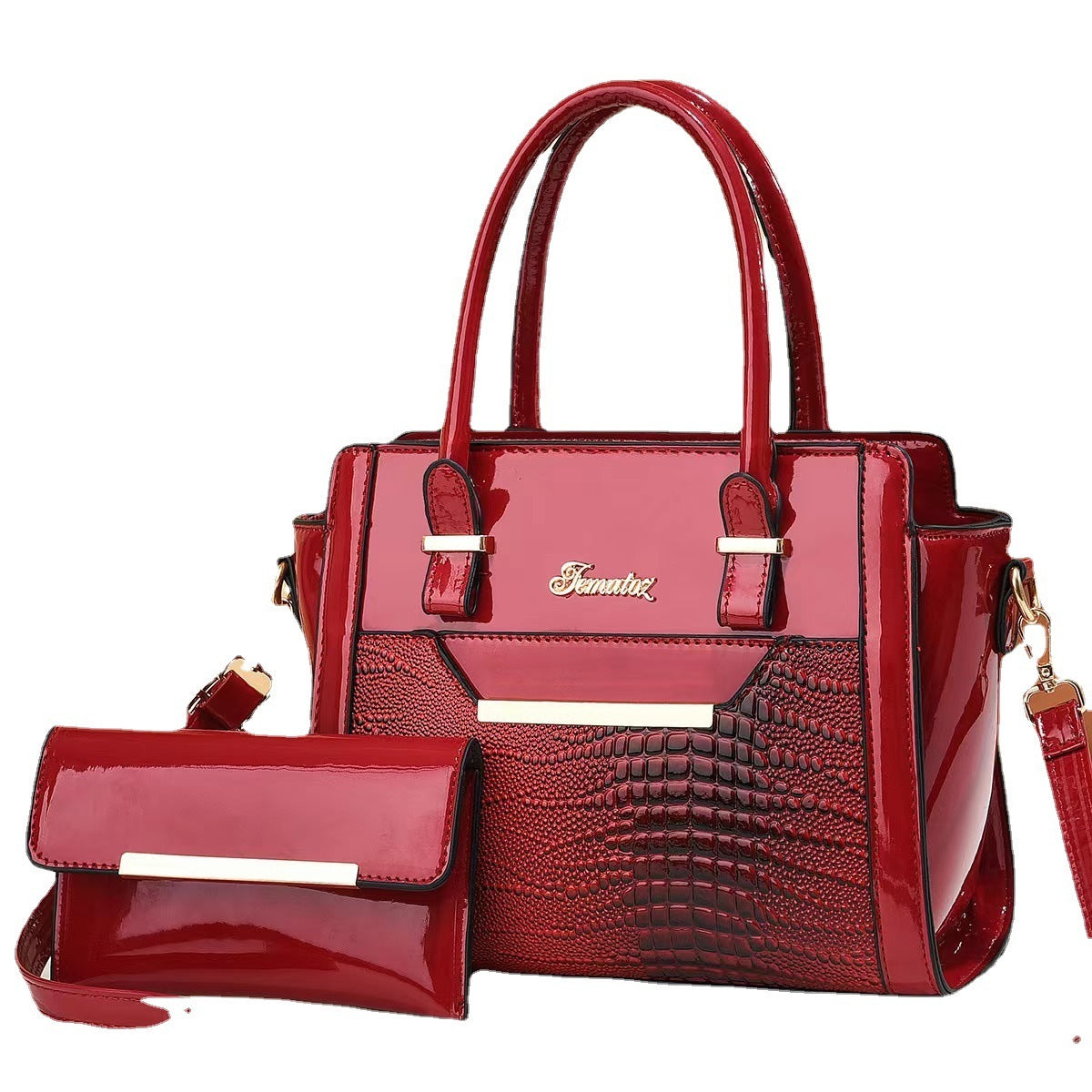 Seraphina™ Croc-Pattern Large Capacity Handbag Set
