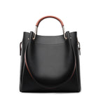 Aurelia Embossed Leather Tote Bucket Handbag