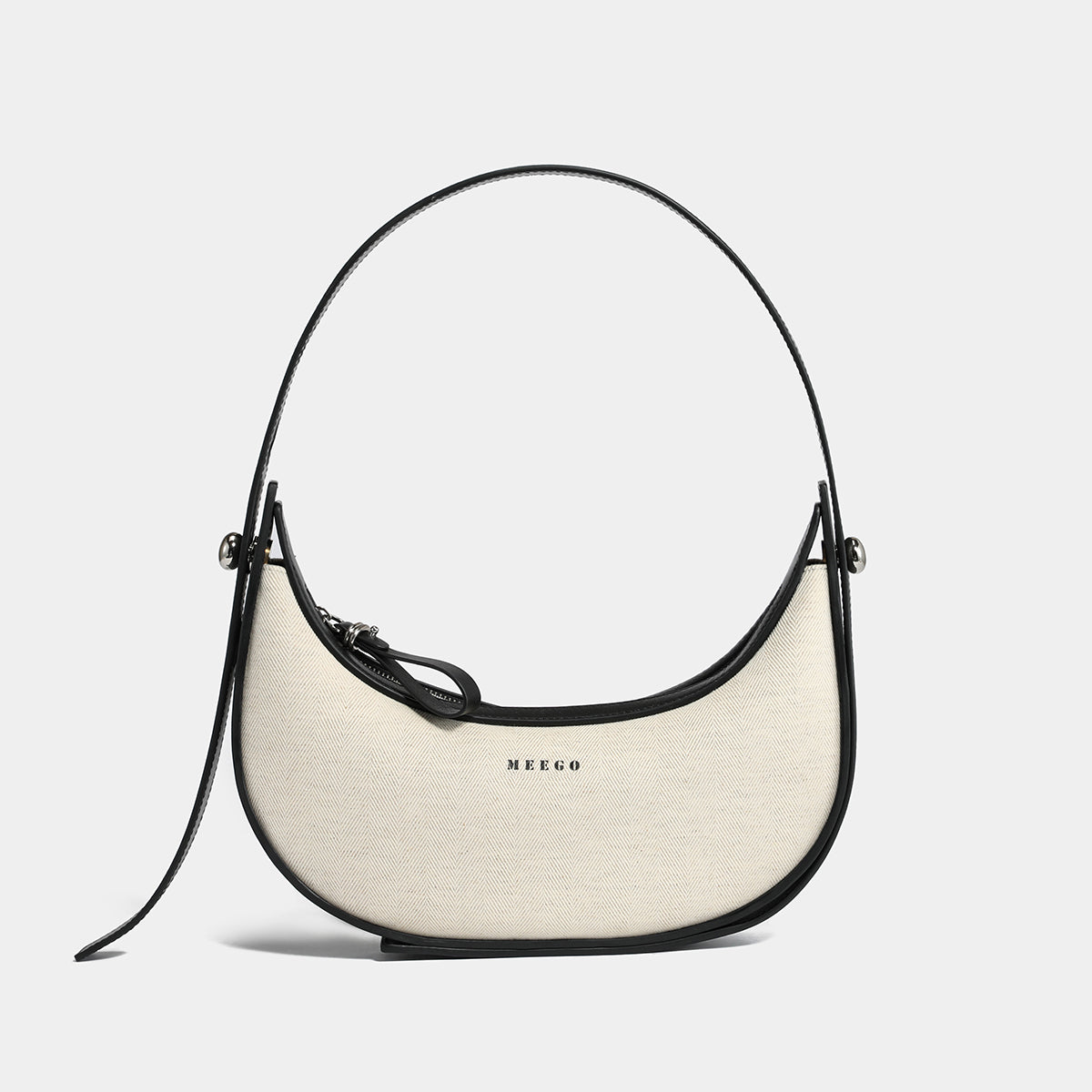 Black & White Crescent Bag – A Modern Vintage Statement