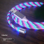 Magnetic LED Fast Charging Cable – Type-C / Micro USB / Lightning Streamer Charger