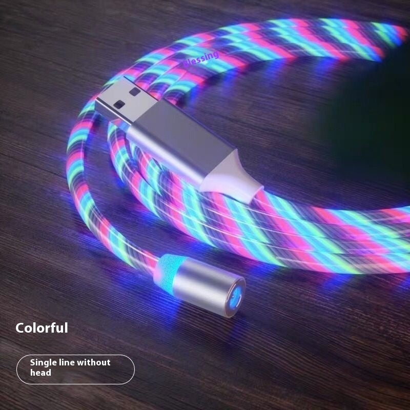 Magnetic LED Fast Charging Cable – Type-C / Micro USB / Lightning Streamer Charger