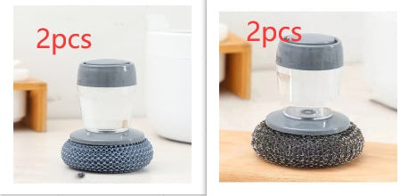 Kitchen Scrubber Soap Dispensing Palm Brush