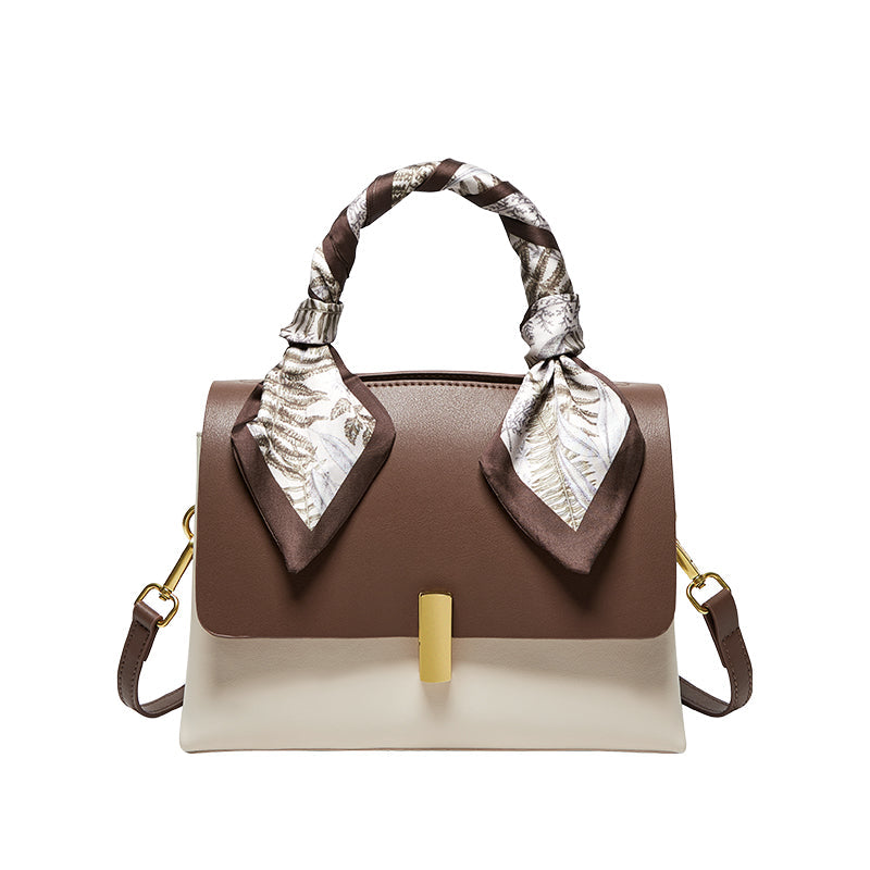 Chocolate Scarf Handbag – Modern Elegance, Korean-Inspired