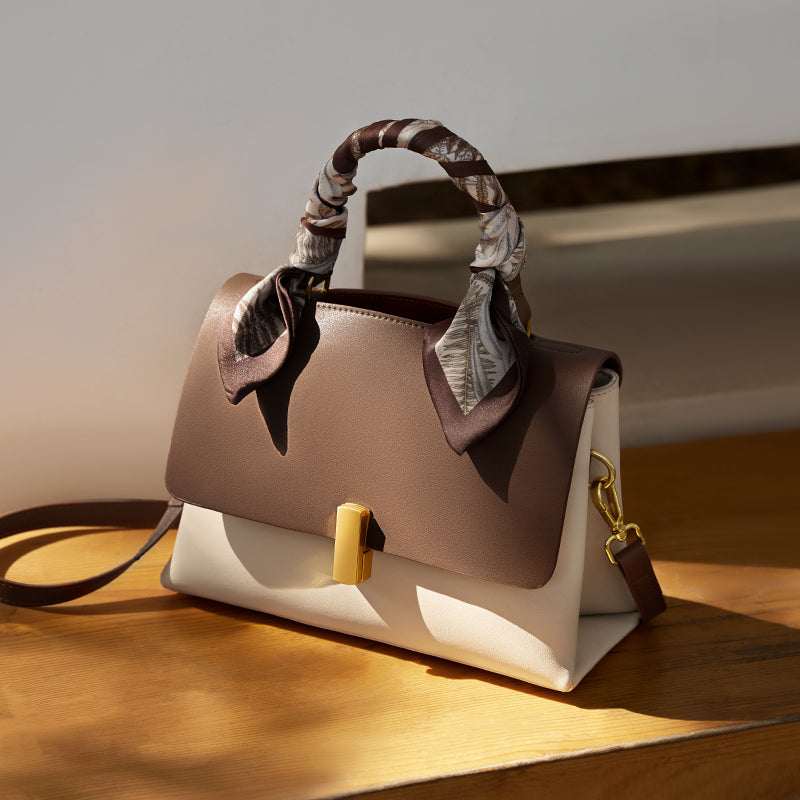Chocolate Scarf Handbag – Modern Elegance, Korean-Inspired