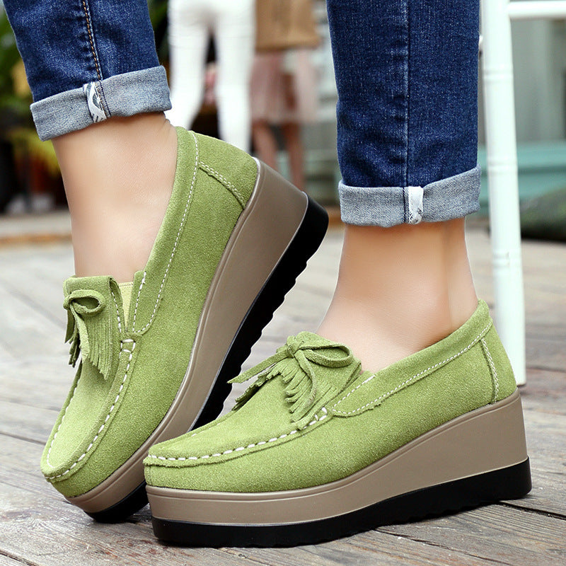 Women’s Tassel Bow Thick Bottom Casual Shoes