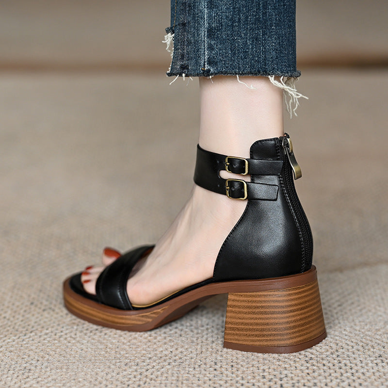 Women’s French Style Chunky Heel Platform Shoes