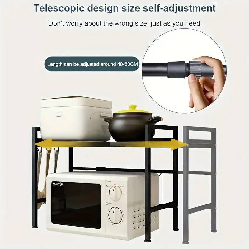 Retractable Microwave Oven Storage Rack