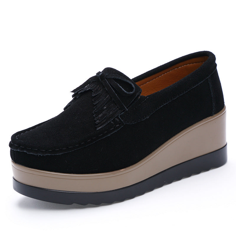 Women’s Tassel Bow Thick Bottom Casual Shoes