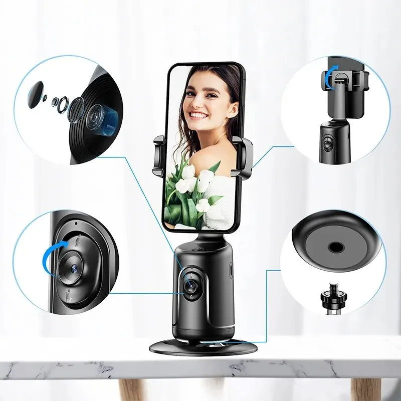 Auto Face Tracking Tripod 360° — Hands-Free Filming Made Easy