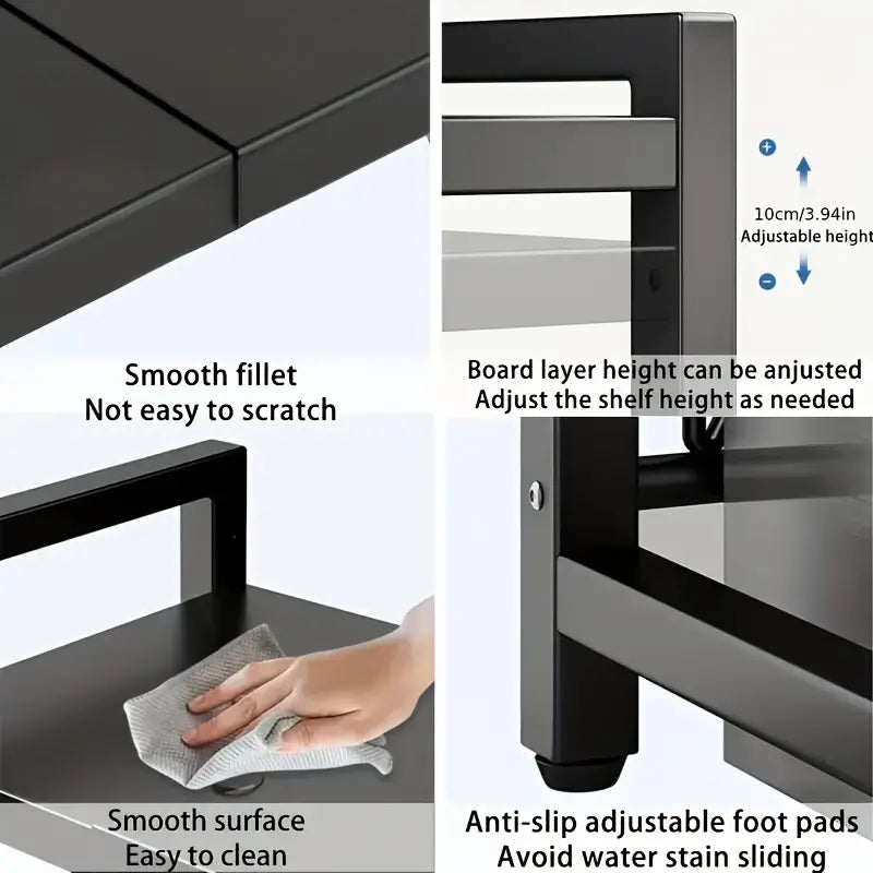 Retractable Microwave Oven Storage Rack