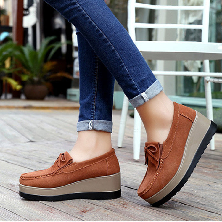 Women’s Tassel Bow Thick Bottom Casual Shoes