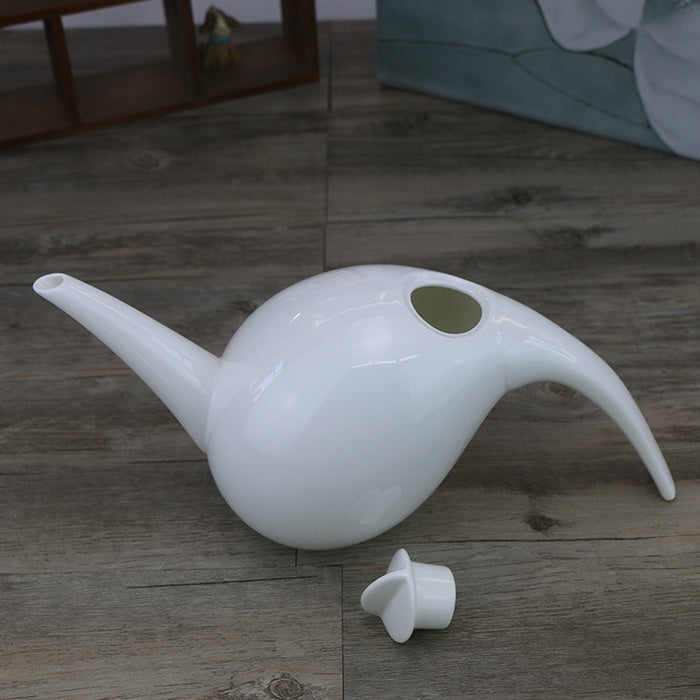 Large Water Drop Shape Pure White Bone China Tea Set