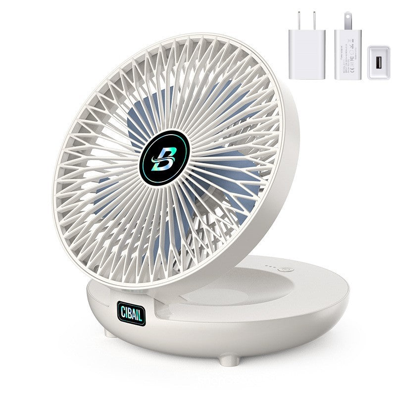 White portable fan with CIBAL branding on a white background
