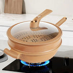 TitanForge™ Clay-Titanium Non-Stick Wok with Glass Lid