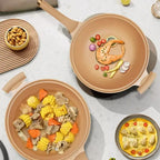 TitanForge™ Clay-Titanium Non-Stick Wok with Glass Lid