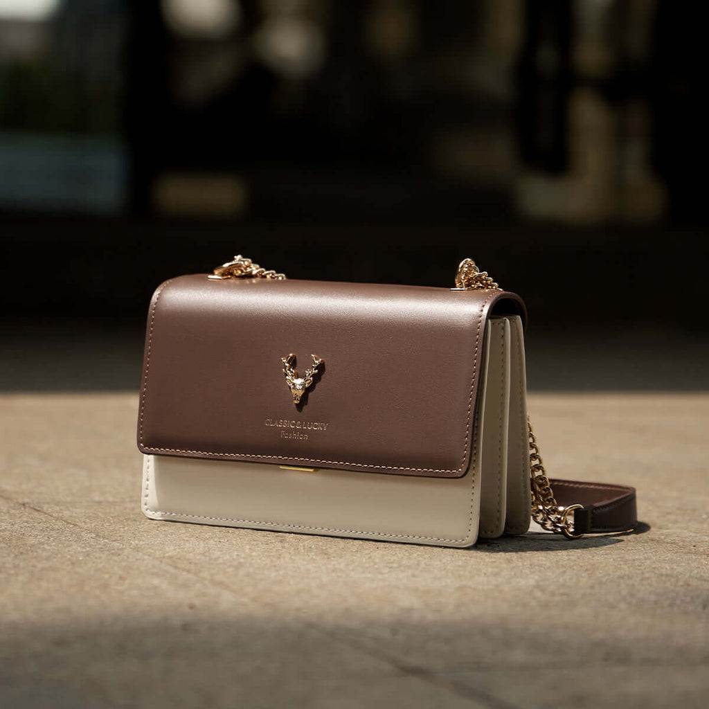 Kylie Double Chained Leather Shoulder Bag