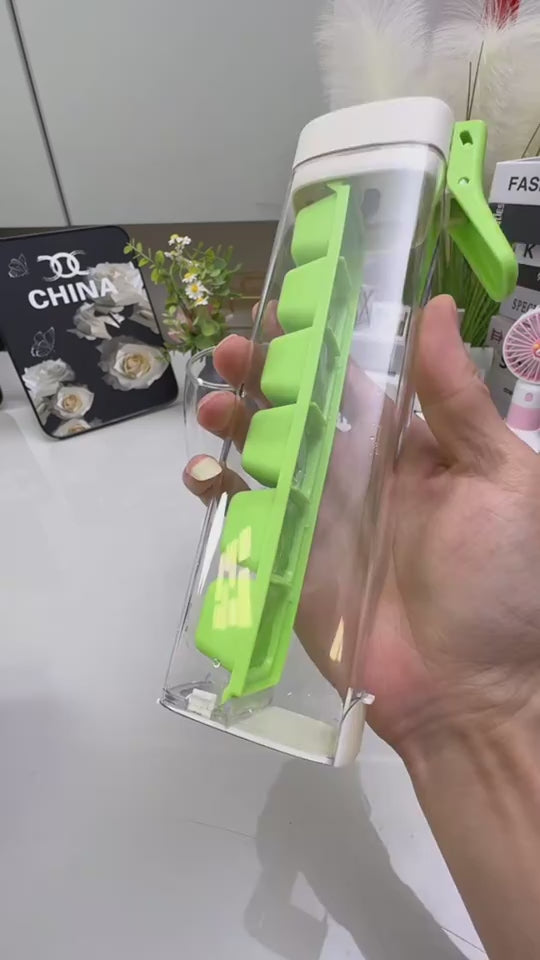 Household Ice Cube Maker Tray with Storage Box